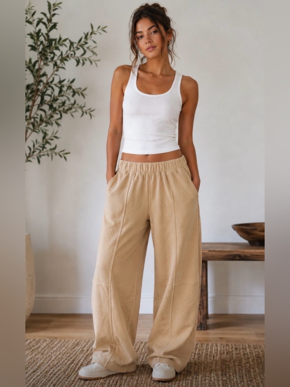 NWT Rae Mode Wide-Leg Sweatpants ~ Camel